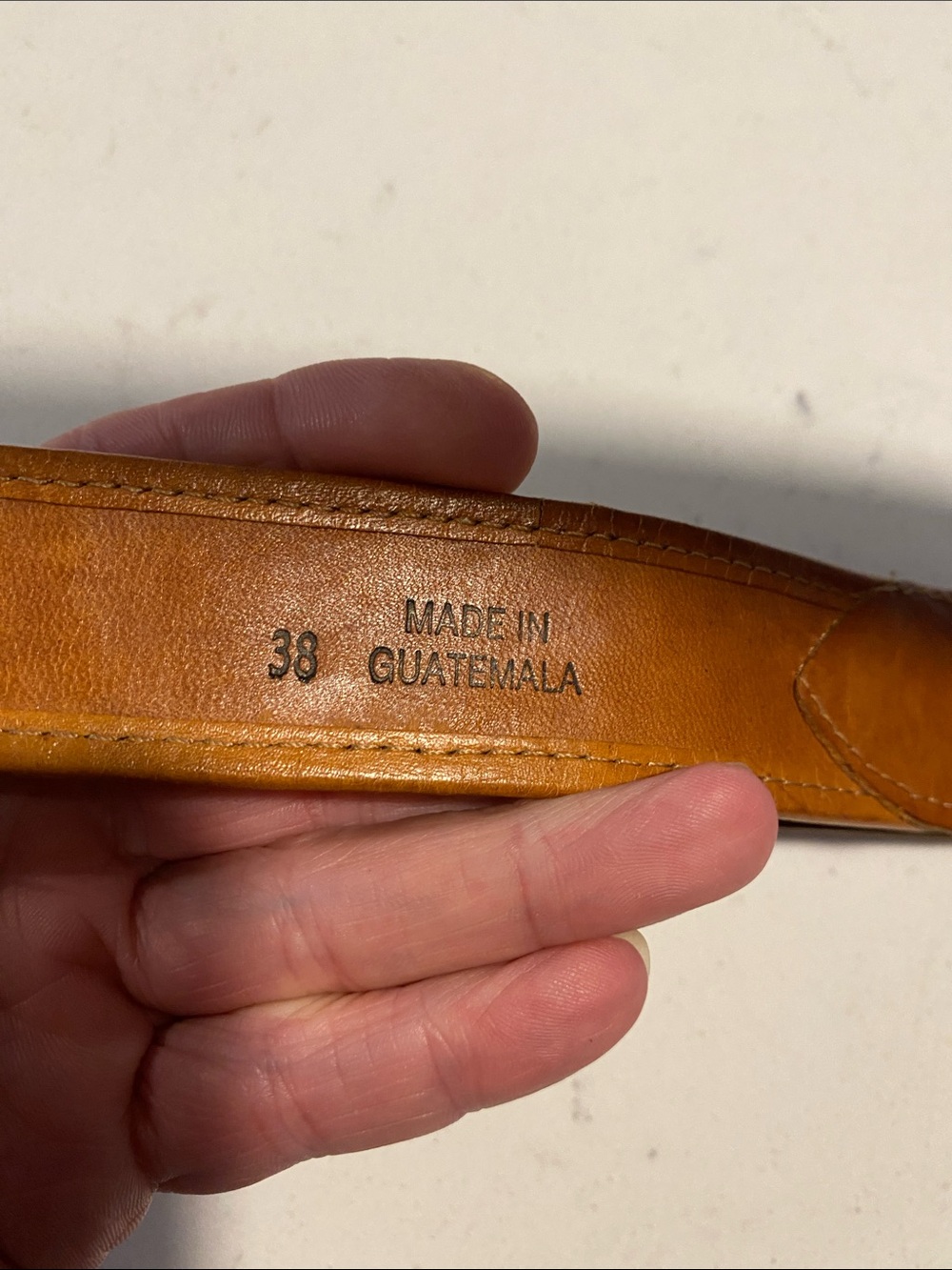 Vintage Brown belt. Sewn in accents. Unique Fits S/M - Picture 4 of 7